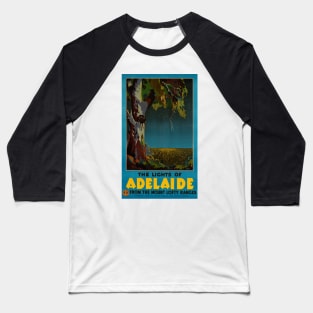 Vintage Travel Poster The Lights of Adelaide Australia Baseball T-Shirt